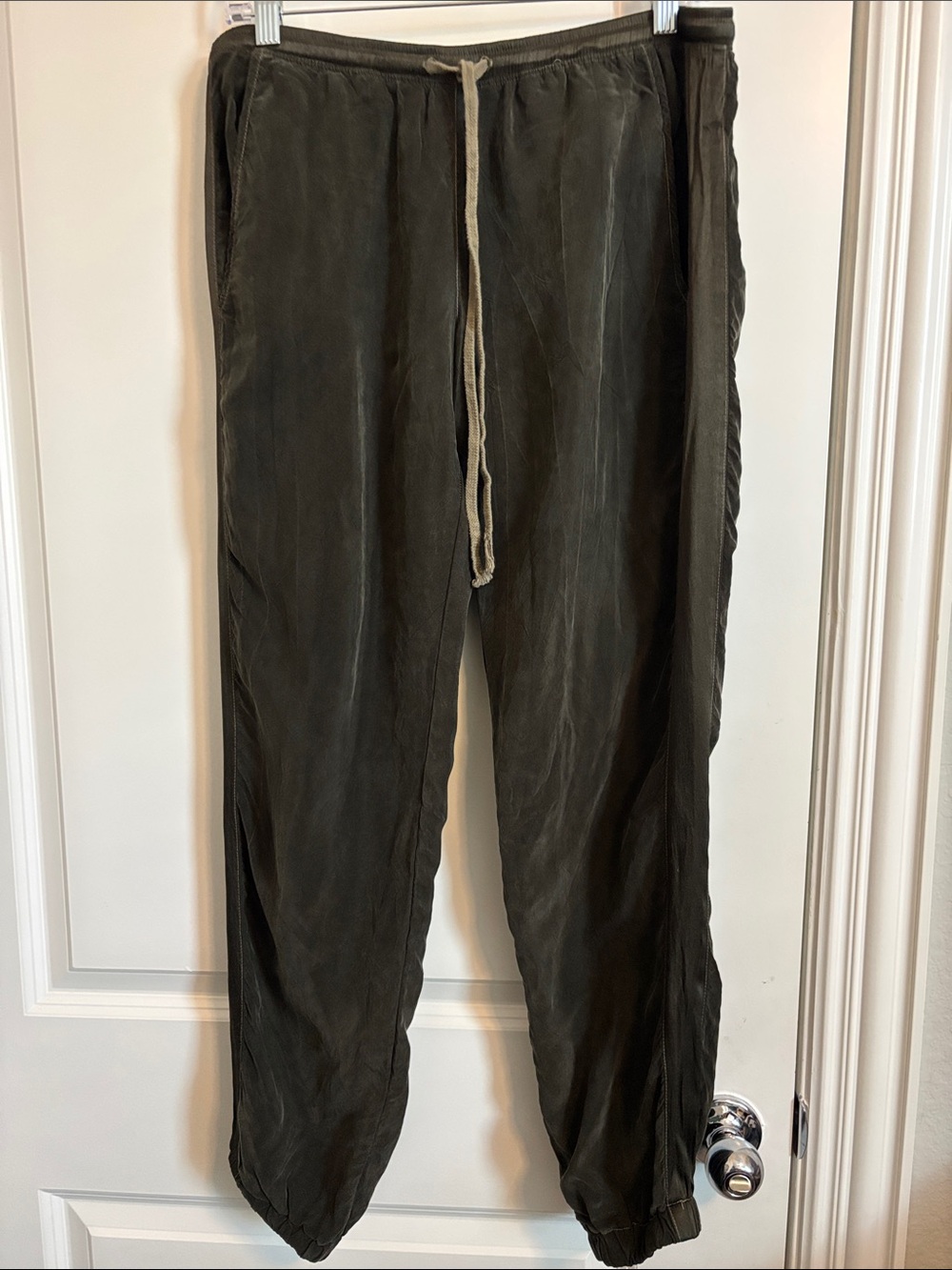 Women’s Hard Tail Olive Drawstring Casual Jogger Pants M (#2P)